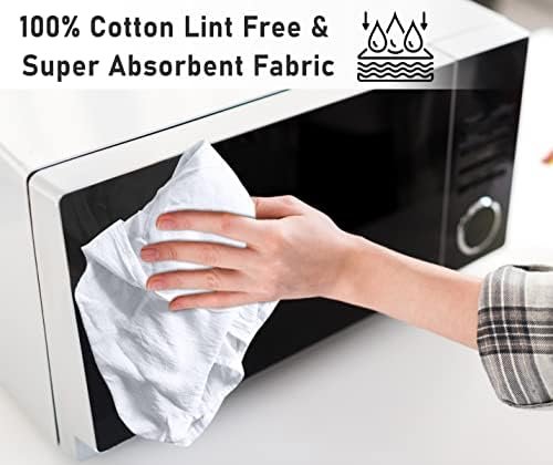 RUVANTI Flour Sack Towels 6 Pack 28"x28", Ring Spun 100% Cotton Flour Sack Dish Towels, Machine Washable, Absorbent Tea Towels - Flour Sack Kitchen Towels for Drying & Cleaning - White - Image 6