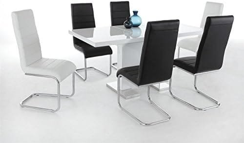 Inspirer Studio IRIS Extendible Dining Table Pedestal Table MDF High-Gloss White - Image 6