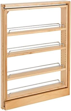 Rev-A-Shelf Pull Out Shelf Organizer for Base Kitchen or Bathroom Cabinets, Wood Filler Pantry Storage or Spice Rack, Maple, 3" x 23" x 30", 432-BF-3C - Image 2