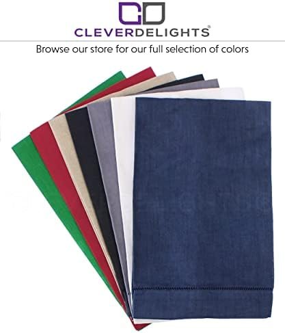 CleverDelights White Linen Hemstitched Hand Towels - 6 Pack - 14" x 22" - Fingertip Towel - Image 6