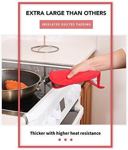 Joyhalo 4 Pack Pot Holders for Kitchen Heat Resistant Pot Holders Sets Oven Hot Pads Terry Cloth Pot Holders for Cooking Baking - Image 5