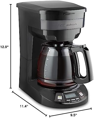 Hamilton Beach 12 Cup Programmable Drip Coffee Maker with 3 Brew Options, Glass Carafe, Auto Pause and Pour, Black Stainless (46293) - Image 10