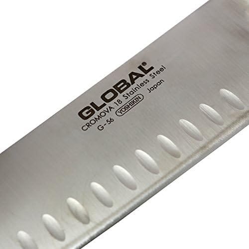 Global G-56, Classic 7 inch Knife, Stainless Steel Vegetable Ground Hollow Chef's, 7" - Image 4