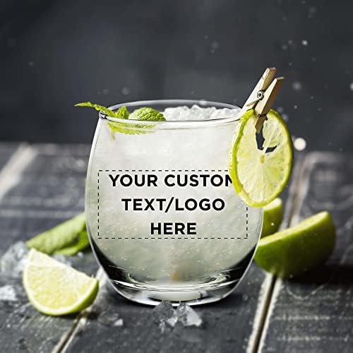 Custom Mikonos Stemless Wine Glasses 11.5 oz. Set of 10, Personalized Bulk Pack - Restaurant Glassware, Perfect for Red Wine, White Wine, Cocktails - Clear - Image 7