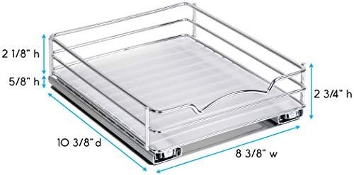 Pull Out Spice Rack Organizer for Cabinet, Heavy Duty-5 Year Limited Warranty, Chrome 8-3/8"Wx 10-3/8"D x 2-1/8 H Slide Out for Upper Kitchen Cabinets and Pantry, Fits Spices, Sauces, Canned Food etc. - Image 8