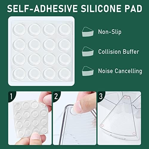 JEISSLIA Lazy Susan Cabinet Organizer Bins for 26" or 28" Diameter Corner Lazy Susan, Plastic Cabinet Storage Bin, 1/8 Wedge-Food Safe, BPA Free, with Non-slip Pads (For 26" Lazy Susan, 6 Pack) - Image 7