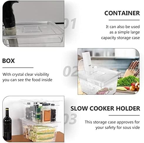 Hemoton 6L Sous Vide Container with Lid Food Storage Container Sleeve Slow Cooker Box Storage Case for Home Kitchen Transparent - Image 9