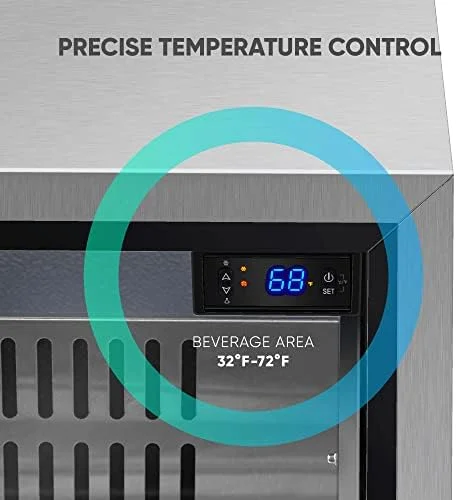 ICEJUNGLE Stainless Steel Refrigerator, Undercounter/Built-in 24" Refrigerators with 2 Drawer, Full Size Fridge for In/Outdoor Use, Premium Stainless Steel Fridge with Advanced Cooling System - Image 8