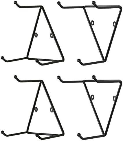 MyGift Matte Black Metal Triangular Coffee Mug Holder Wall Mount Display Rack with 3 Hooks, Set of 4 - Image 8