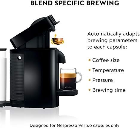 Nespresso VertuoPlus Coffee and Espresso Machine by De'Longhi with Milk Frother, 14 ounces, Ink Black - Image 6