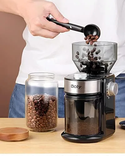 Electric Burr Coffee Grinder, Adjustable Burr Mill Coffee Bean Grinder with 18 Grind Settings, Burr Coffee Grinder for Espresso, Drip Coffee and French Press, Black - Image 8