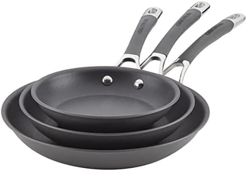 Circulon Radiance Hard Anodized Nonstick Frying / Fry Pan Set / Skillet Set - 8.5 Inch, 10 Inch, and 12.25 Inch , Gray - Image 2