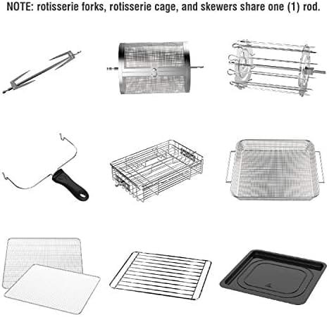 GoWISE USA GW44800-O Deluxe 12.7-Quarts 15-in-1 Electric Air Fryer Oven with Rotisserie and Dehydrator + 50 Recipes QT, Black/Silver - Image 8