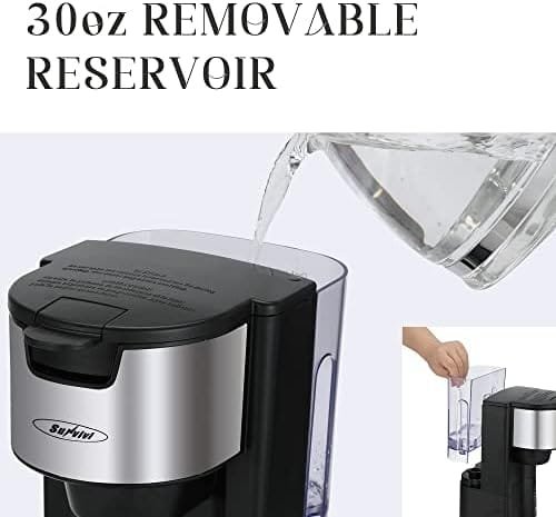Sunvivi Single Serve Coffee Maker For Single Cup Pods & Ground Coffee with 30 Oz Detachable Reservoir, 3 levels One Cup Adjustable Drip Tray Suitable for 7" Travel Tumbler - Image 5