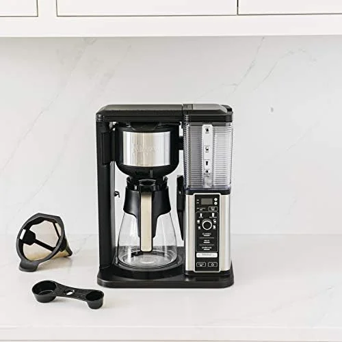 Ninja CM401 Specialty 10-Cup Coffee Maker, with 4 Brew Styles for Ground Coffee, Built-in Water Reservoir, Fold-Away Frother & Glass Carafe, Black, 50 Oz. - Image 15