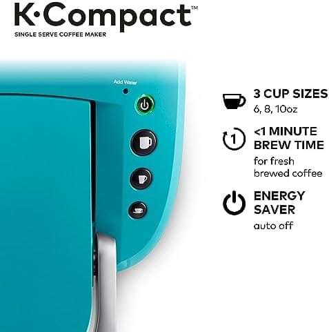 Keurig K-Compact Coffee Maker, Single Serve K-Cup Pod Coffee Brewer, Turquoise - Image 4
