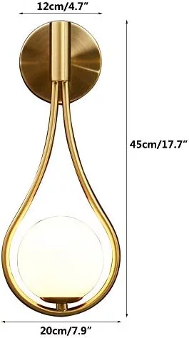 KCO Wall Sconce Mid-Century Drop Design Wall Mounted Light Brushed Brass Wall Lamps, Wall Mount Light Fixture for Bedside Living Room (2 Pack) - Image 3
