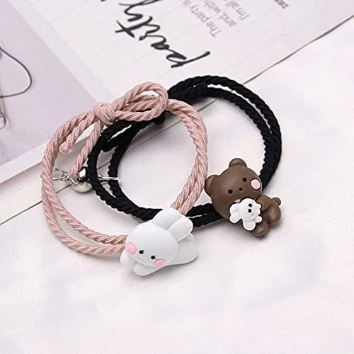tbpersicwT Exquisite Bracelet, 2 Pieces of Couple Bracelet Cartoon Magnetic Matching Couple Wristband Jewelry Valentine's Day Fashion Accessories - Image 8