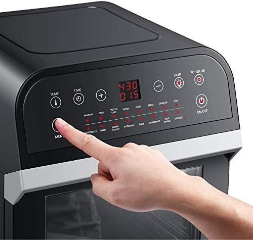 GoWISE USA GW44800-O Deluxe 12.7-Quarts 15-in-1 Electric Air Fryer Oven with Rotisserie and Dehydrator + 50 Recipes QT, Black/Silver - Image 6