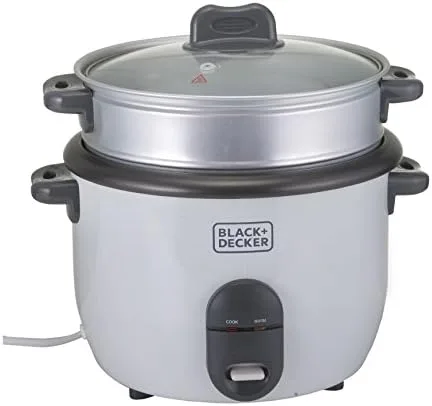 Black & Decker RC1860 700W 1.8 L 7.6 Cup Rice Cooker (Non-USA Compliant), White - Image 2
