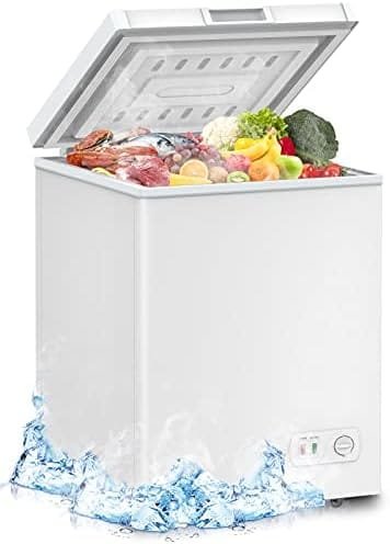 LifePlus Chest Freezer, Compact Deep Freezer 7 Adjustable Temperature with Removable Basket, Top Open Door Freezer Upright for Apartment Home (3.5 cu.ft.) - Image 2