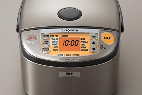 Zojirushi NP-HCC10XH Induction Heating System Rice Cooker and Warmer, 1 L, Stainless Dark Gray PLUS Measuring Spoons and Rice Container Bin (3 Items) - Image 6