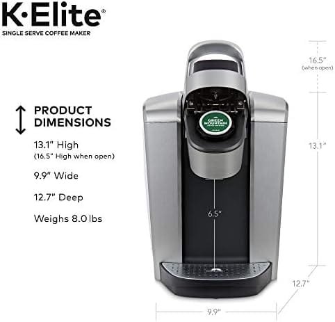 Keurig K-Elite Single-Serve K-Cup Pod Coffee Maker, Brushed Silver - Image 5