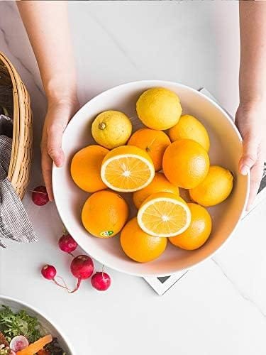 LAUCHUH 3.2 Quarts Porcelain Serving Bowl Set 11" Salad Bowl Set Pasta Bowls 2 Pack, Large Ceramic Bowl Set White for Entertaining, Party - Image 8