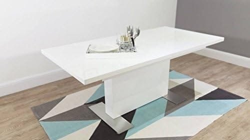 Inspirer Studio IRIS Extendible Dining Table Pedestal Table MDF High-Gloss White - Image 3