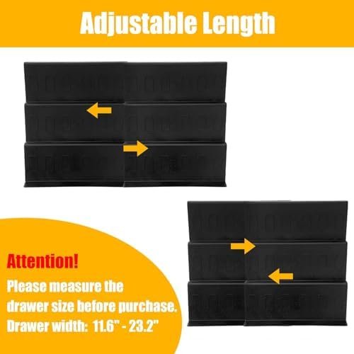 Famhap Spice Drawer Organizer, 6 Tier Expandable from 11.6" to 23.2" Seasoning Rack Tray Insert for Kitchen Drawers, Spice Rack Drawer for Spice Jars, Black(Jars not included) - Image 3