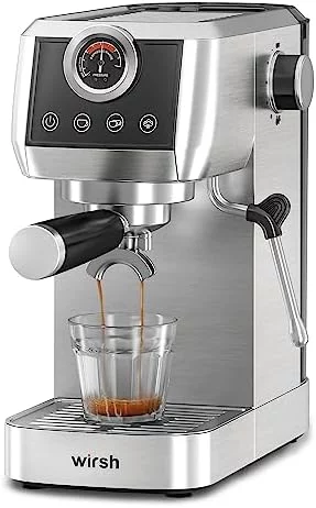 wirsh Espresso Machine, 20 Bar Espresso Maker with Plastic Free Portafitler and Steamer for Latte and Cappuccino,Expresso Coffee Machine with Pressure Gauge,Touch Screen (Home Barista Plus) - Image 2