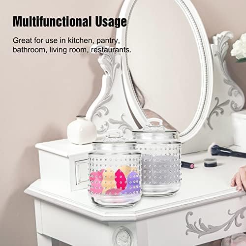 Glass Canisters Set with Airtight Seal Lids 3 PC, Large Kitchen Glass Food Storage Canisters in 71, 47, 23 ounces Embossed Design for Pasta Candy Pet Treats Flour Nuts(15 Free Food Storage Bags) - Image 8