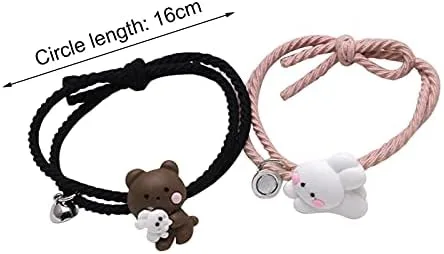 tbpersicwT Exquisite Bracelet, 2 Pieces of Couple Bracelet Cartoon Magnetic Matching Couple Wristband Jewelry Valentine's Day Fashion Accessories - Image 7