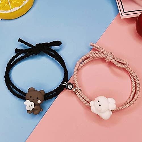tbpersicwT Exquisite Bracelet, 2 Pieces of Couple Bracelet Cartoon Magnetic Matching Couple Wristband Jewelry Valentine's Day Fashion Accessories - Image 10