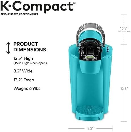 Keurig K-Compact Coffee Maker, Single Serve K-Cup Pod Coffee Brewer, Turquoise - Image 6