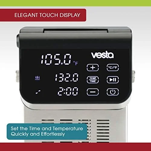 Sous Vide Precision Cooker by Vesta Precision - Imersa Expert | Powerful Pump Design | Accurate, Stable Temperature Control | Wi-Fi App Control | Touch Panel | 50 Liters | 1500 Watts - Image 6