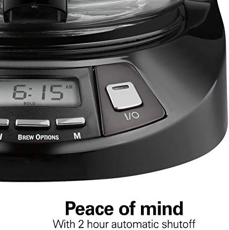 Hamilton Beach 12 Cup Programmable Drip Coffee Maker with 3 Brew Options, Glass Carafe, Auto Pause and Pour, Black Stainless (46293) - Image 6