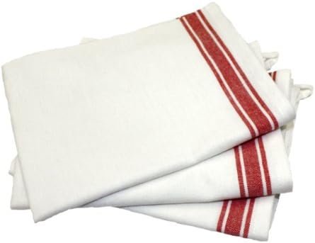 Aunt Martha's 18-Inch by 28-Inch Package of 3 Vintage Dish Towels,Cotton, Red Striped - Image 2