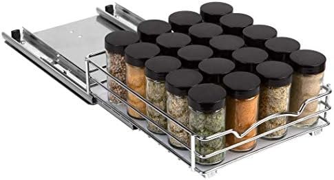 Pull Out Spice Rack Organizer for Cabinet, Heavy Duty-5 Year Limited Warranty, Chrome 8-3/8"Wx 10-3/8"D x 2-1/8 H Slide Out for Upper Kitchen Cabinets and Pantry, Fits Spices, Sauces, Canned Food etc. - Image 4