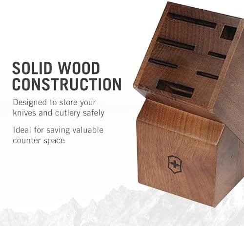 Victorinox Fibrox Pro 7-Piece Knife Block Set - Sturdy Knife Set with Beautiful Rosewood Storage Block - Image 3