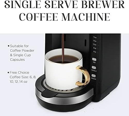 Sunvivi Single Serve Coffee Maker For Single Cup Pods & Ground Coffee with 30 Oz Detachable Reservoir, 3 levels One Cup Adjustable Drip Tray Suitable for 7" Travel Tumbler - Image 3