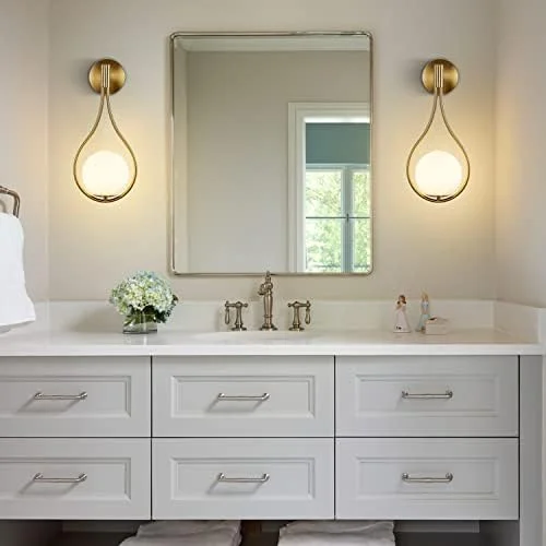 KCO Wall Sconce Mid-Century Drop Design Wall Mounted Light Brushed Brass Wall Lamps, Wall Mount Light Fixture for Bedside Living Room (2 Pack) - Image 6