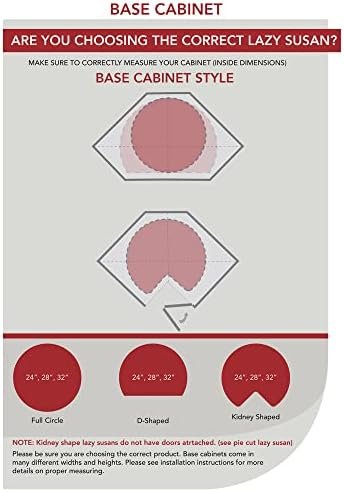 Rev-A-Shelf 2 Tier Kidney Cut Lazy Susan for Corner Base Cabinets, Plastic, 24" Double Shelf Swivel Kitchen Spice/Can Organizer, White, 3472-24-11-52 - Image 8