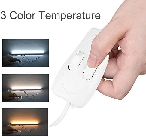Milpoel LED Strips Craft Light Under Cabinet Lighting Bar Built-in Magnets, USB Powered Counter Lighting Bar, LED Closet Light,3 Color Temperature - Image 3