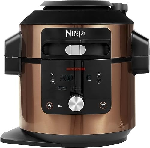 Ninja OL601 (OL601QCP-Copper/Black) Foodi XL 8 Qt. Pressure Cooker Steam Fryer with SmartLid, 14-in-1 that Air Fries, Bakes & More, with 3-Layer Capacity, 5 Qt. Crisp Basket & 45 Recipes (Renewed) - Image 2