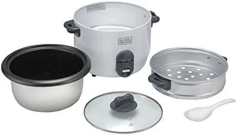 Black & Decker RC1860 700W 1.8 L 7.6 Cup Rice Cooker (Non-USA Compliant), White - Image 5