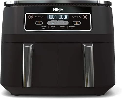 Ninja DZ100 Foodi 4-in-1, 8-qt., 2-Basket Air Fryer with DualZone Technology, DZ100 8-qt BLACK - Image 9