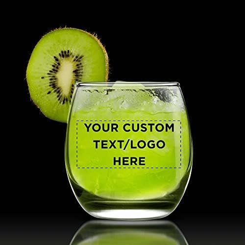 Custom Mikonos Stemless Wine Glasses 11.5 oz. Set of 10, Personalized Bulk Pack - Restaurant Glassware, Perfect for Red Wine, White Wine, Cocktails - Clear - Image 9