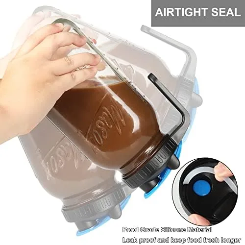 Half Gallon Mason Jar Pitcher Large Wide Mouth 64 oz with Lid - 2 Quart for Iced Tea, Sun Lemonade, Coffee, Airtight, Set of 1 - Image 5