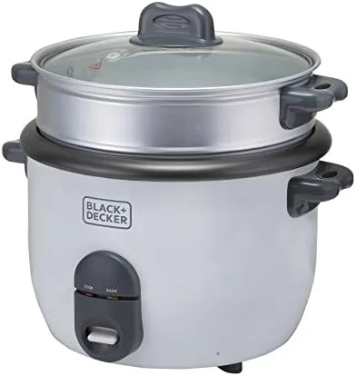 Black & Decker RC1860 700W 1.8 L 7.6 Cup Rice Cooker (Non-USA Compliant), White - Image 3
